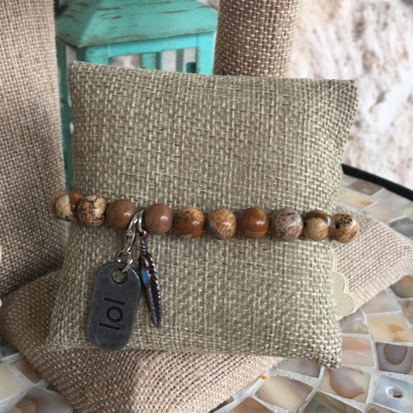 Last one❣️❣️HP Sandy Agate Bead Bracelet - Picture 3 of 3